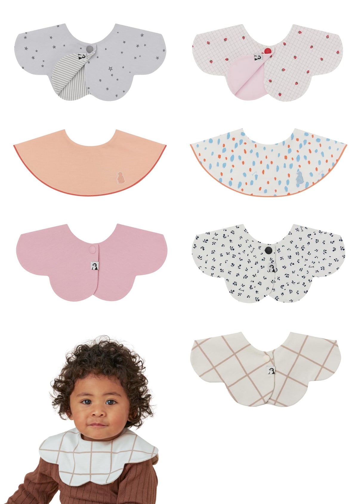 Konny Baby Bib 3/5/7-Pack Set, 360 ° Rotate, Soft and Absorbent Drooling for Toddler Boys Girls Baby Essentials