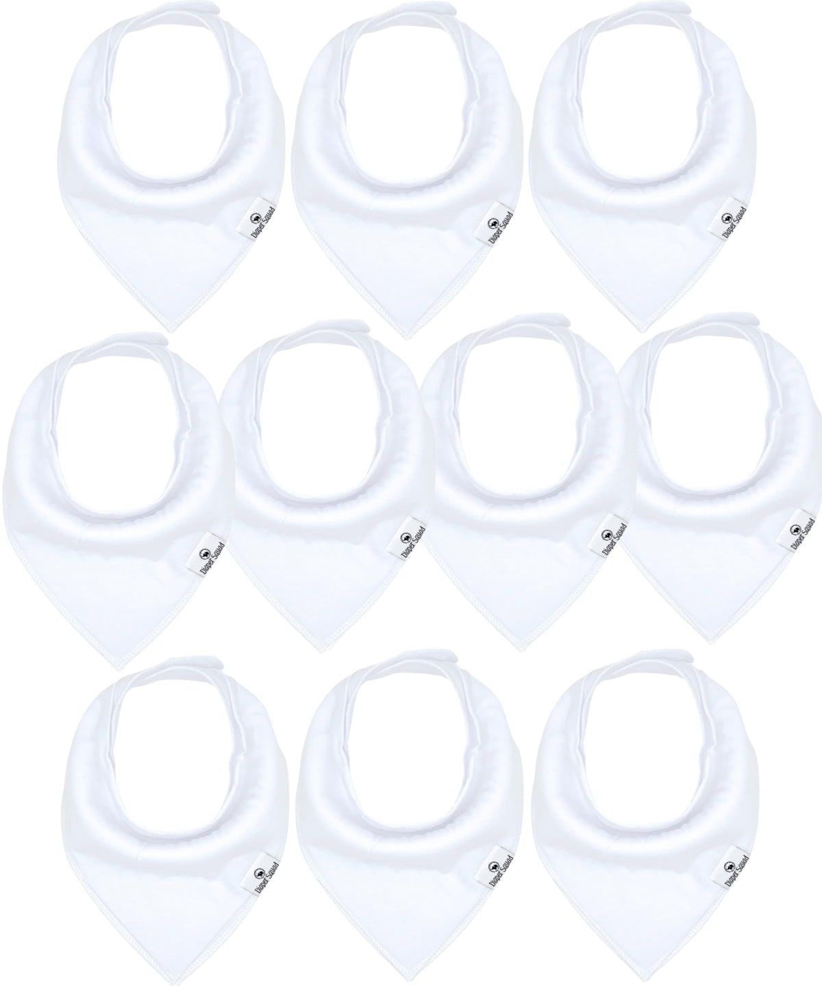 Diaper Squad 10-Pack Organic Cotton Baby Bibs for Baby Boy, Girl