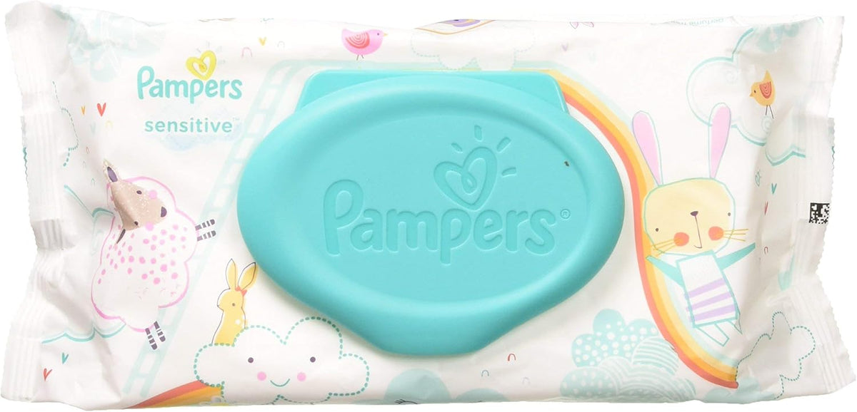 Pampers Sensitive Wipes Travel Pack 56 Count (Pack of 3)