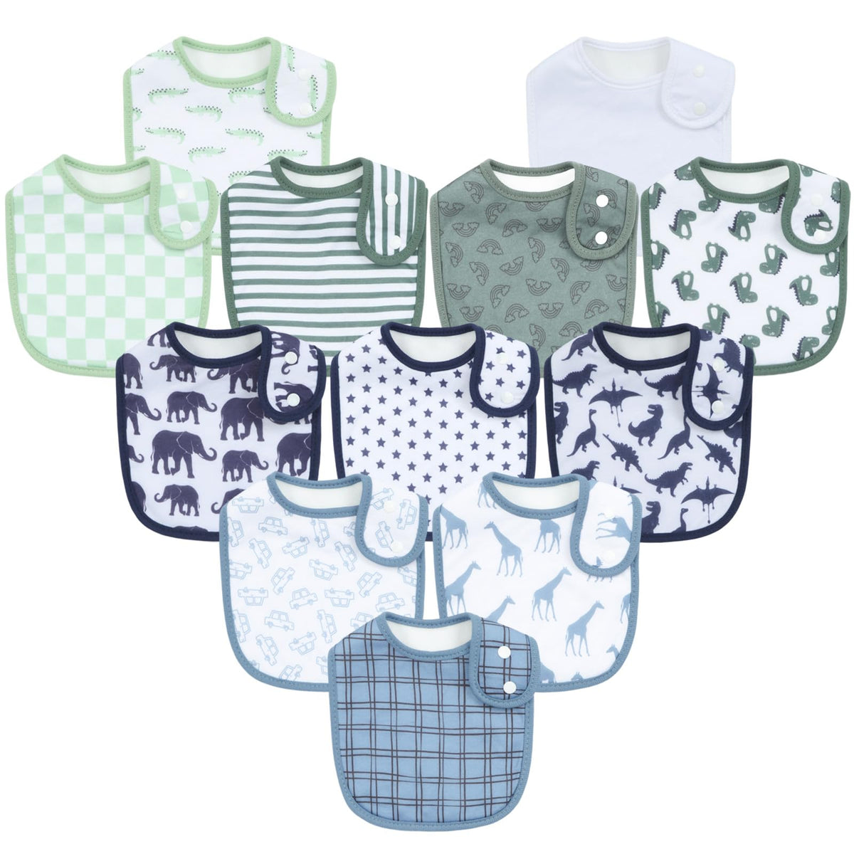Baby Bibs Soft and Absorbent Cotton Bandana Bibs Set for Boys Girls Newborn Unisex Plain Color 3-36 Months