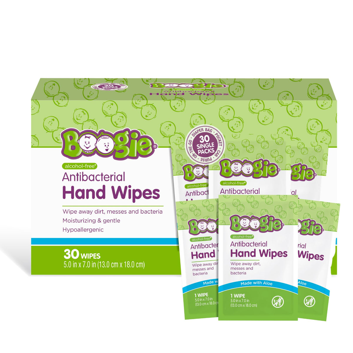 Boogie Antibacterial Hand Wipes - 100 Count