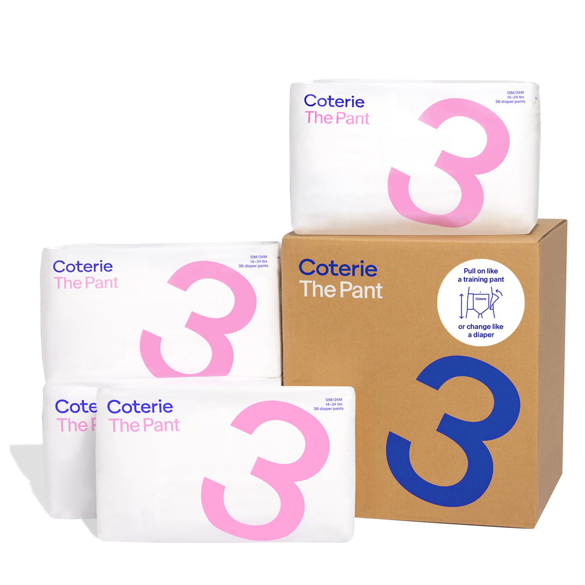 Coterie The Pant, Size 6 Refastenable Training Pants (4T/5T, 33-62lbs)