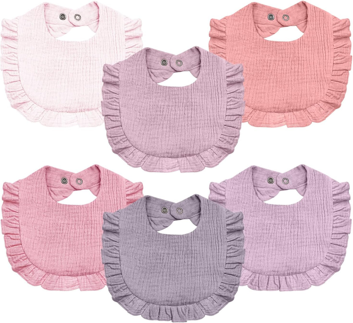NISXABEBE Baby Muslin Bibs,6 Pcs Drool Bandana Bibs for Baby Girl Drooling and Teething,Soft and Absorbent Cotton for Newborn
