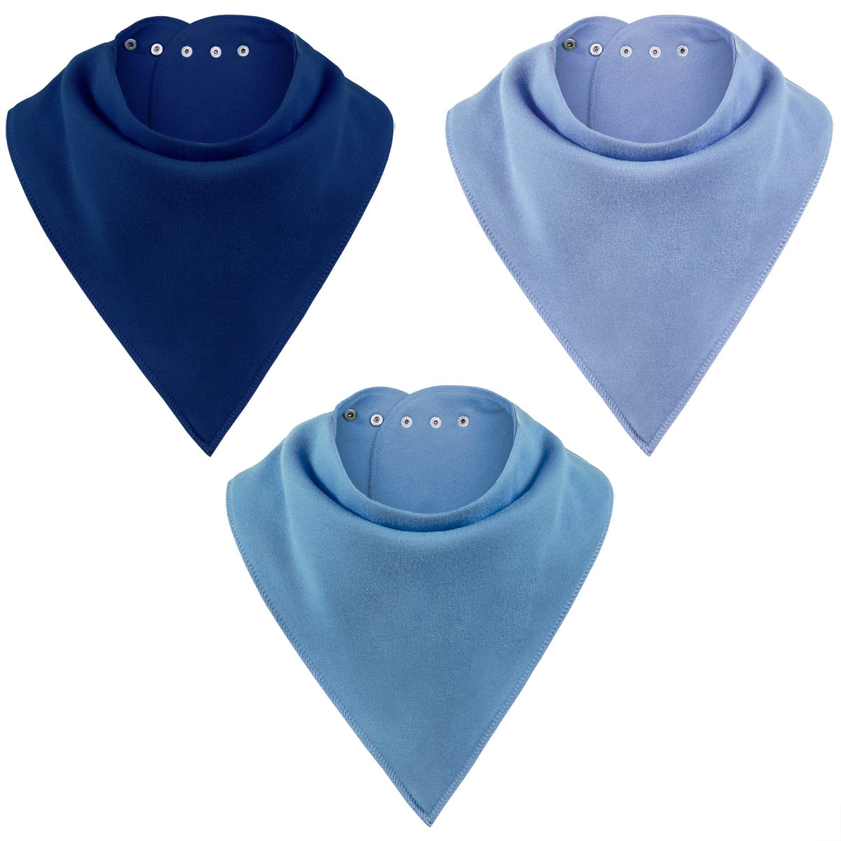 Adult Bandana Bibs 3 Pk, Large Absorbent Cloth Protectors for Senior Elderly, Reusable Cloth Scarf