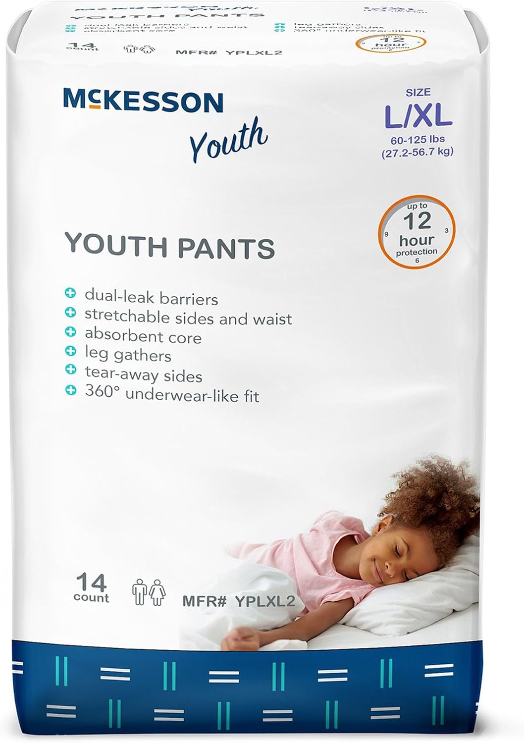 McKesson Youth Training Pants, L/XL 60, Kid Design, 125 lb, 56 ct