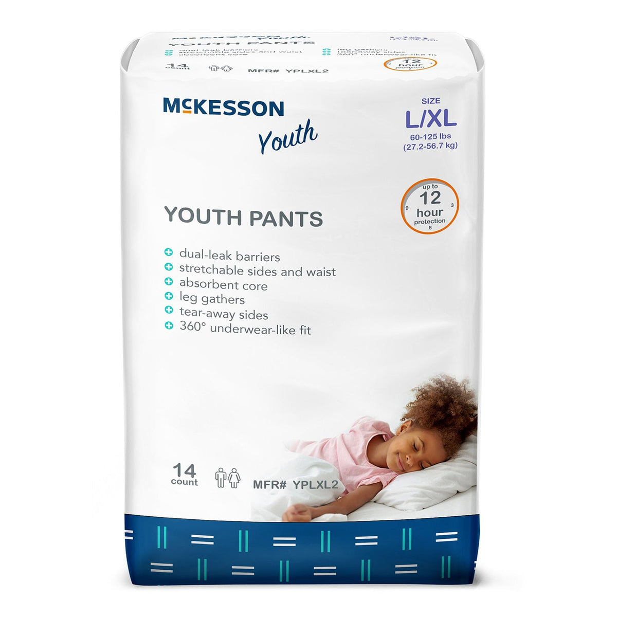 McKesson Youth Training Pants, L/XL 60, Kid Design, 125 lb, 56 ct