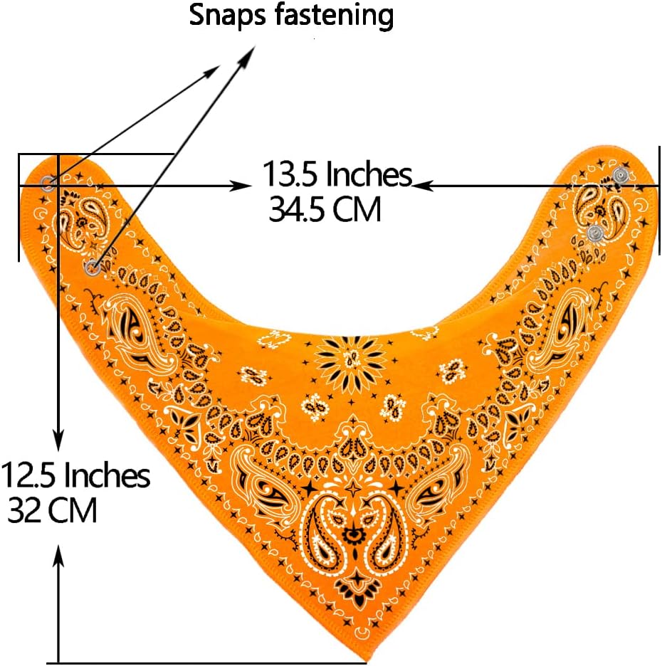 Maiwa 10 Pack Baby Triangle Bandana Bibs for Boys Girls for Drool Teething Eating with Snaps