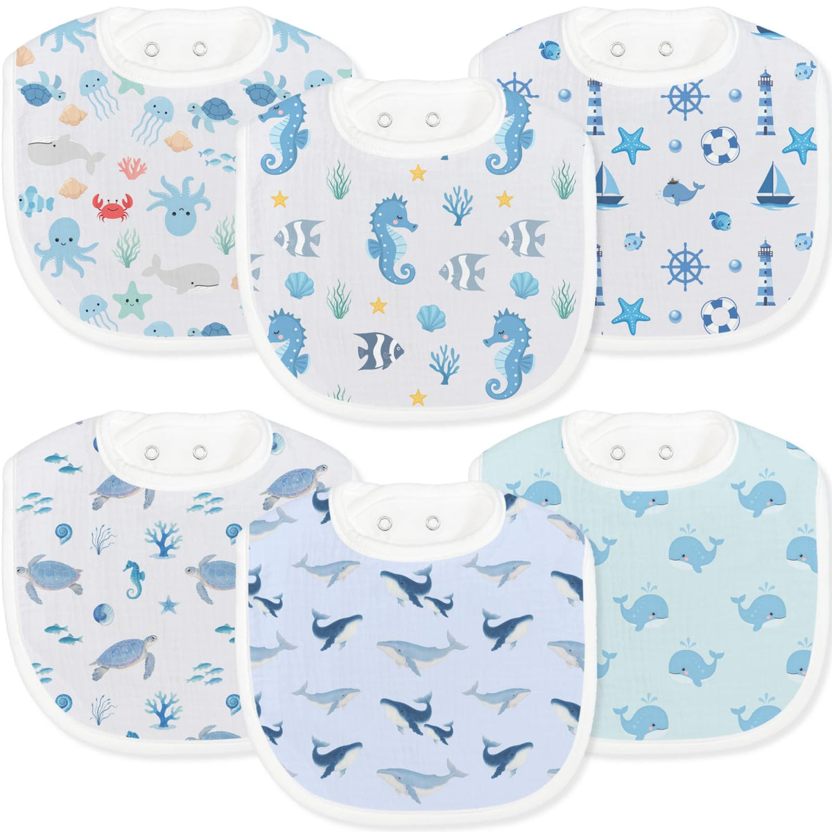 Baby Bibs for Baby Boys Girls 6-Pack