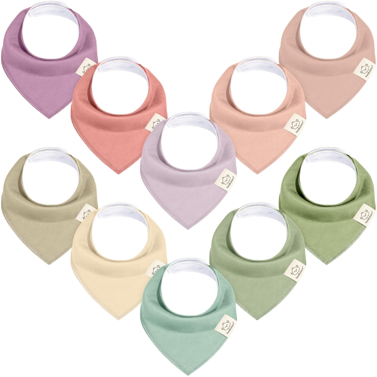 8pk Organic Baby Bandana Bibs for Drooling and Teething (Muted Pastel)
