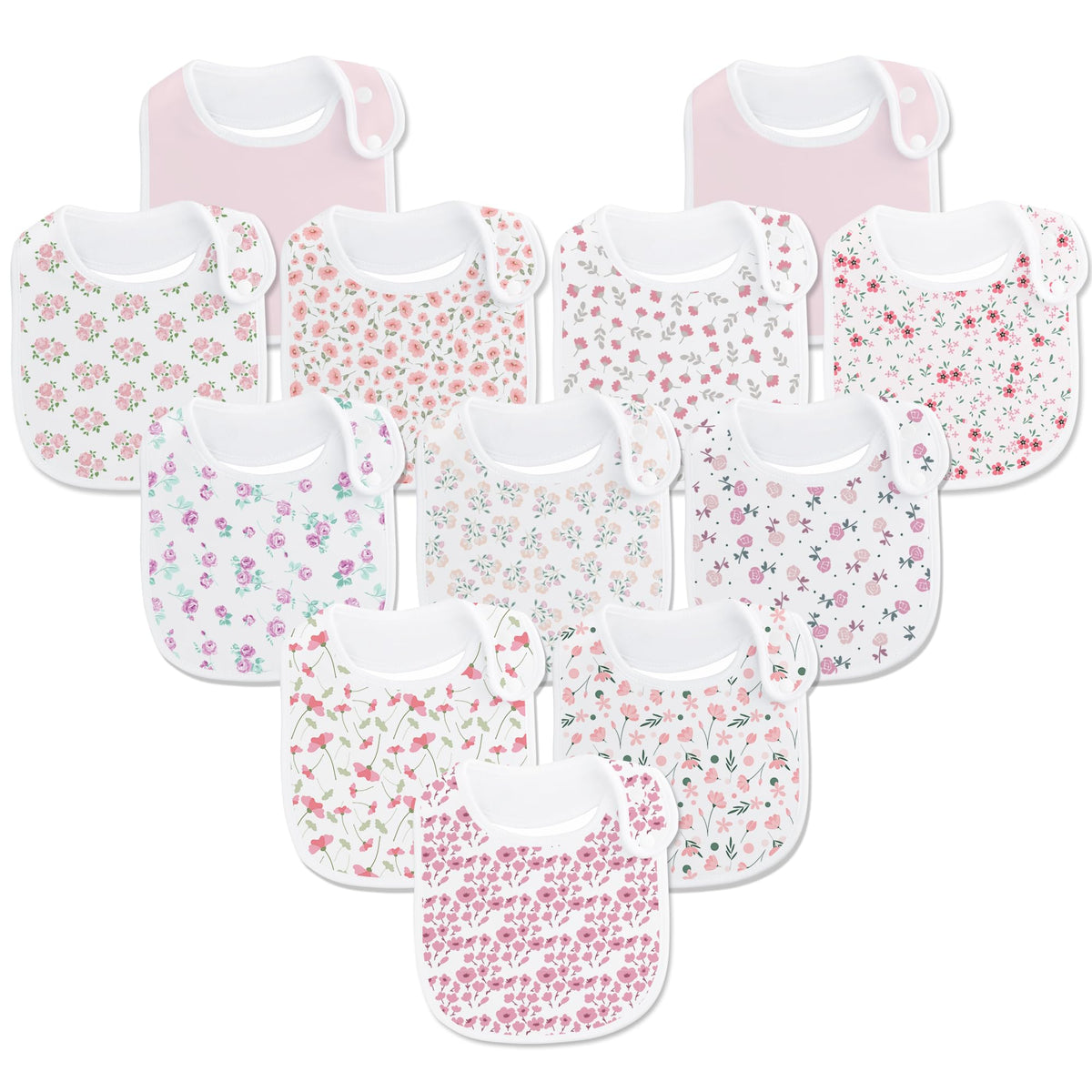 Baby Bibs Soft and Absorbent Cotton Bandana Bibs Set for Boys Girls Newborn Unisex Plain Color 3-36 Months