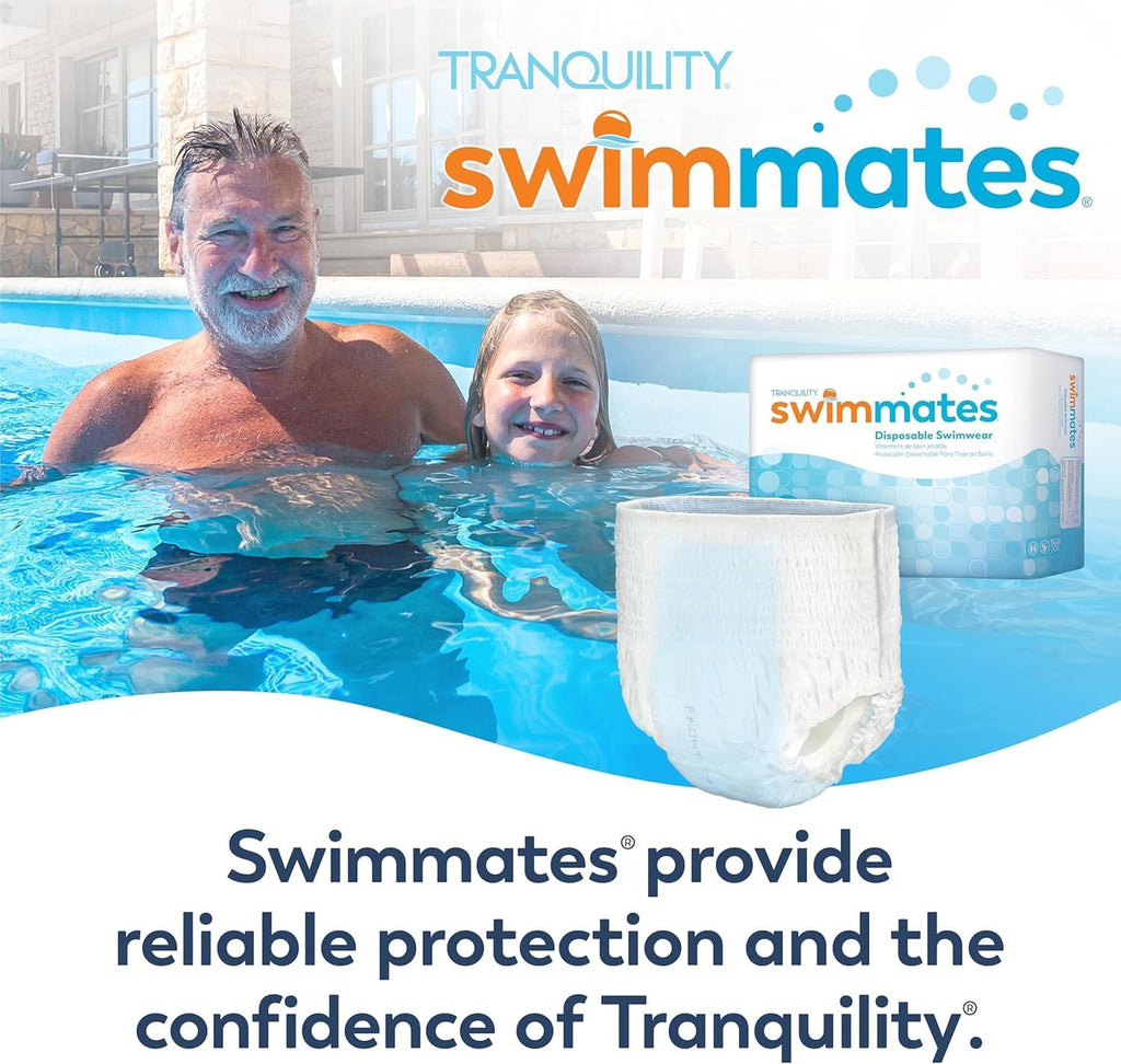 Swimmates Disposable Adult Swim Diapers, X-Small/Youth Large, 24 Ct