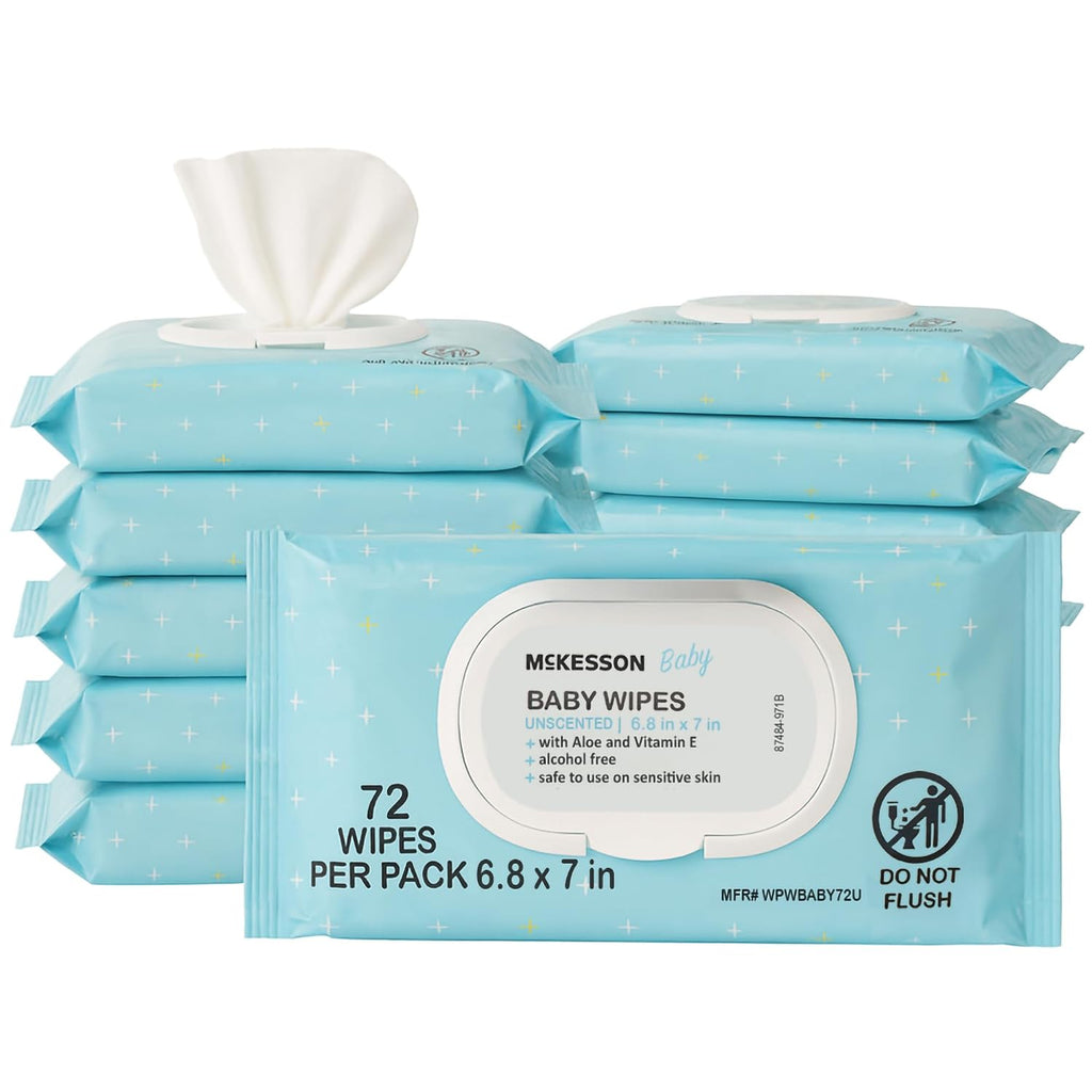 McKesson Baby Wipe with Aloe and, 6.8 x 7 in, 864 Wipes, 72 per Pack