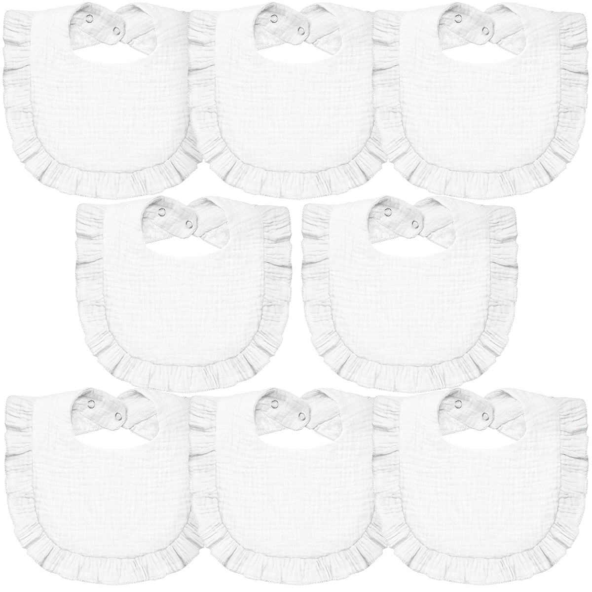 Lictin 8-Pack Muslin Baby Bibs - Bandana Drooling and Teething Bibs, Unisex Cotton