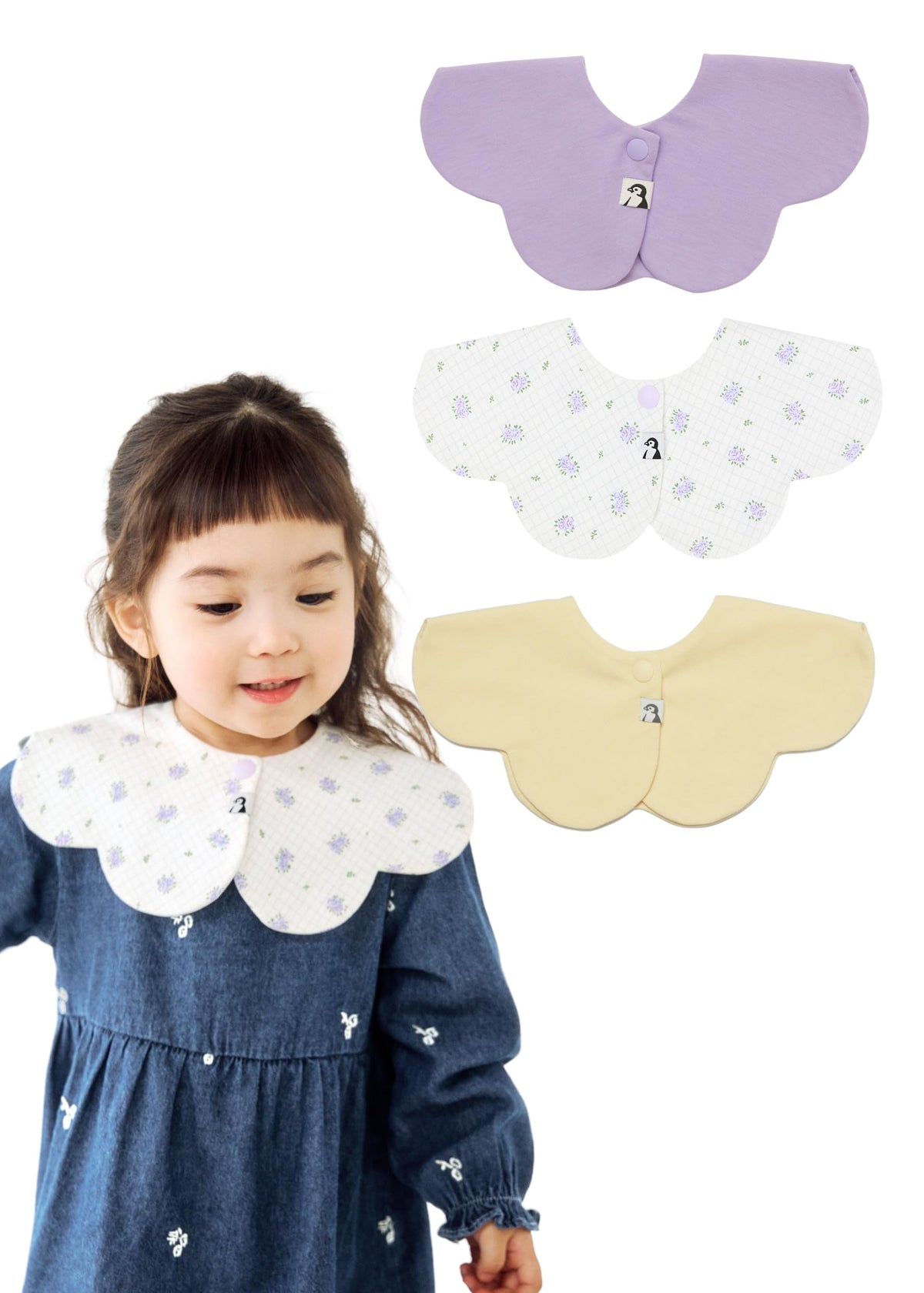 Konny Baby Bib 3/5/7-Pack Set, 360 ° Rotate, Soft and Absorbent Drooling for Toddler Boys Girls Baby Essentials