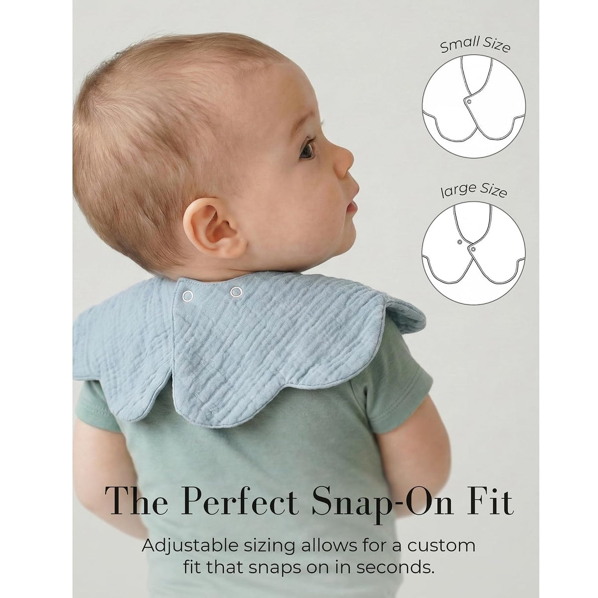 MairMore 6-Pack Muslin Baby Bibs, 360° Rotate Flower-Shaped Drool Bibs