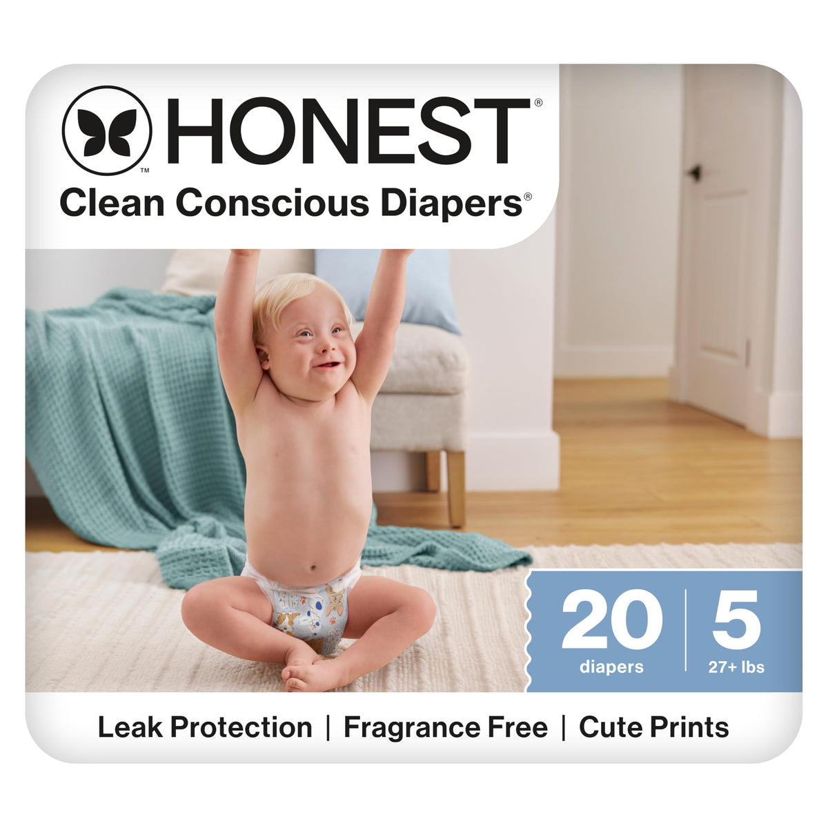 The Honest Company Daytime Diapers, Pattern Play Above All, Size 1, 136ct