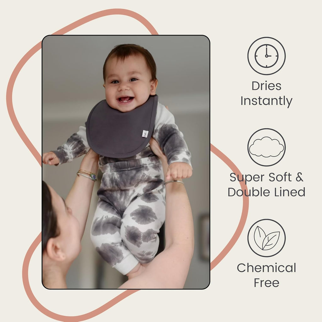 Leya & Lior SnapDry 3-Pack Classic Bibs for Babies – Instant-Dry Absorbent Drool Bibs for Boys & Girls