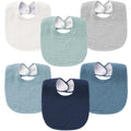 Konssy 6-Pack Muslin Cotton Baby Bibs for Drooling and Teething