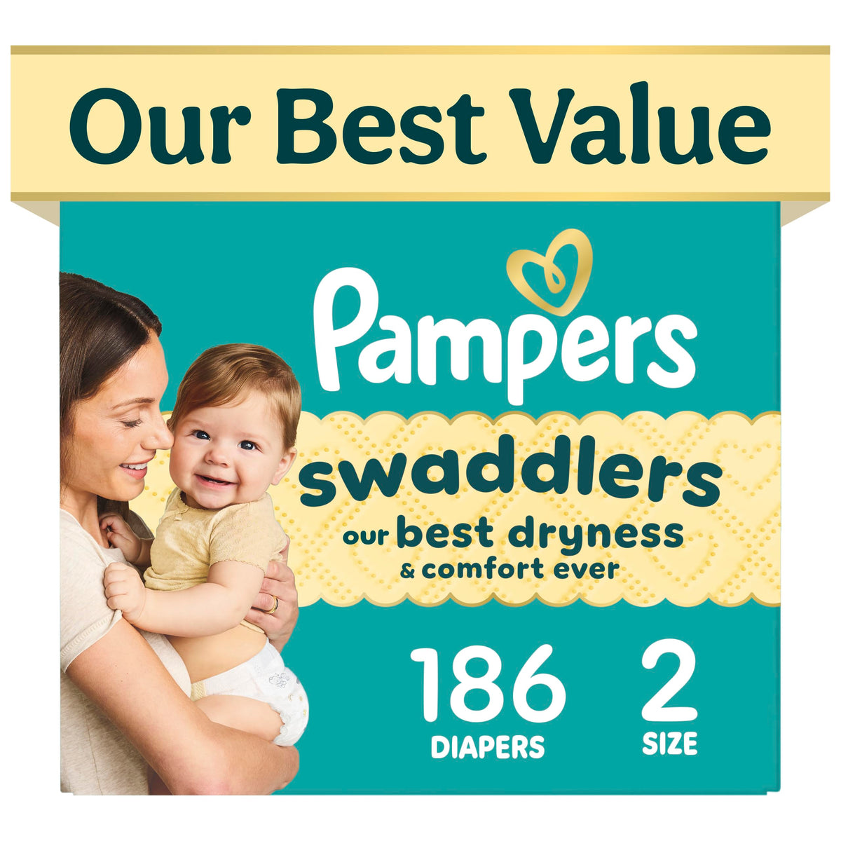 Swaddlers Diapers, Size 1 (8-14 lbs), 96 Count, Fragrance Free, Hypoallergenic, Absorbent, Pediatrician Recommended, Skin Safe