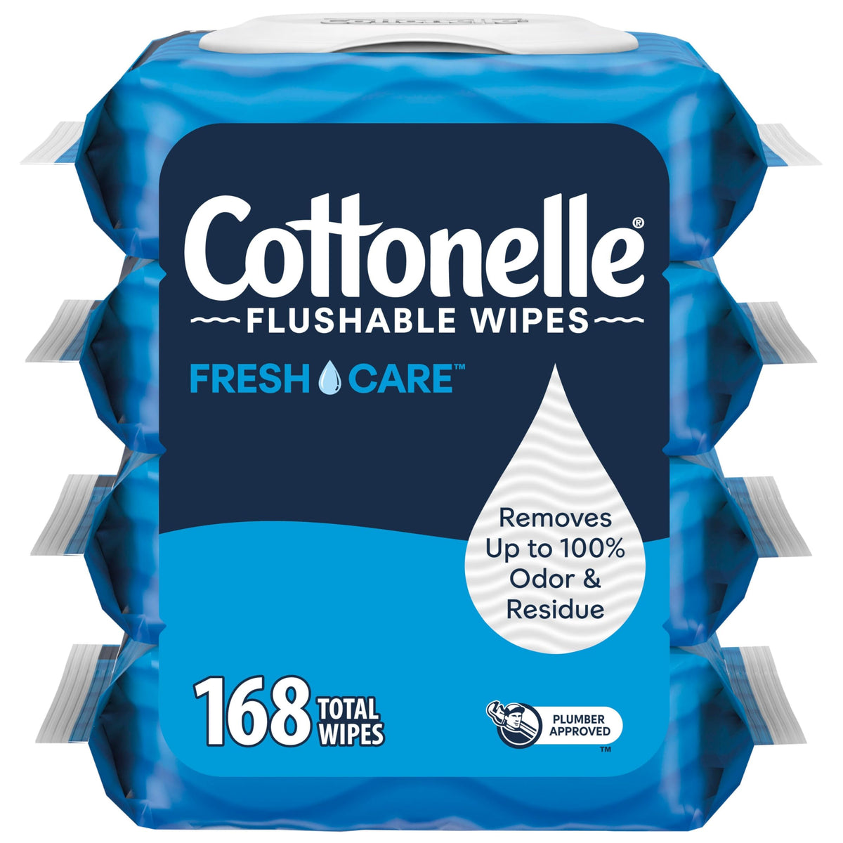Cottonelle Fresh Feel Flushable Wet Wipes, Adult Wet Wipes, 8 Flip-Top Packs, 42 Wipes Per Pack (336 Total Wipes)