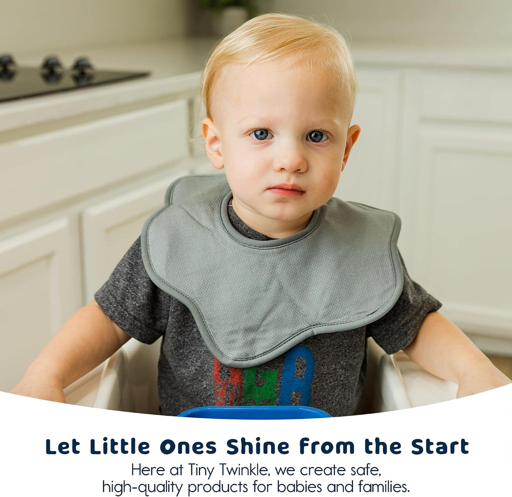 Tiny Twinkle Roundabout Drool Bibs 3 Pack - 360 Rotating Water Resistant and Absorbent Teething Baby Bibs