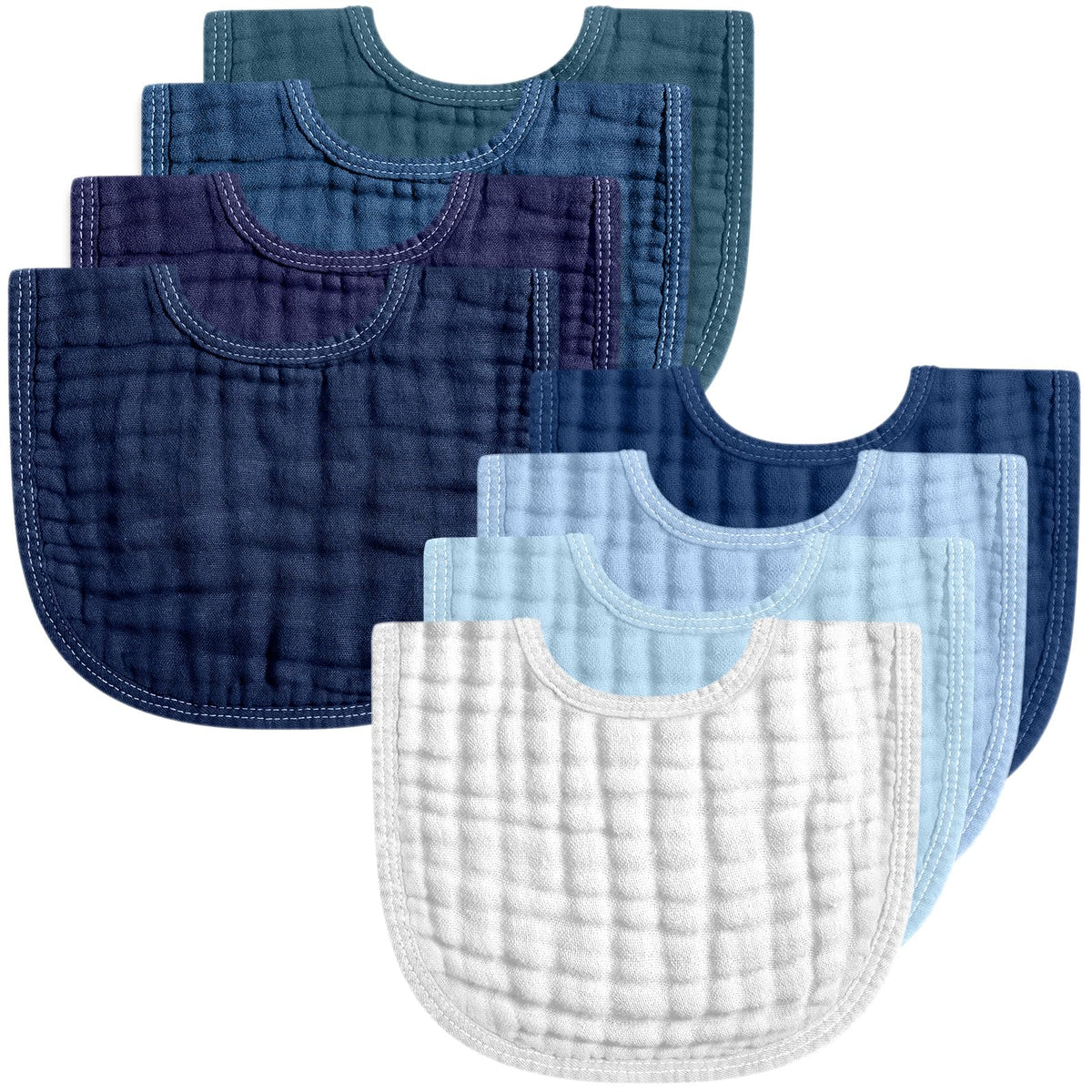 Frienda 8 Pcs Muslin Baby Bibs Waterproof Bib for Drool,Terracotta