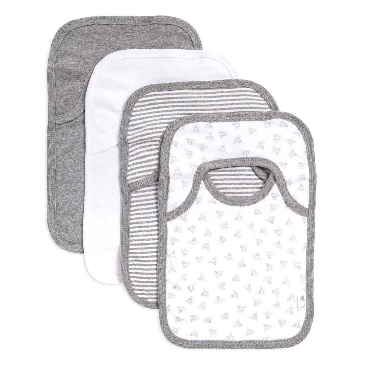 Burt’s Bees Baby Unisex Baby Bibs, Lap-Shoulder Drool Cloths, 100% Organic Cotton with Absorbent Terry Towel Backing Bibs