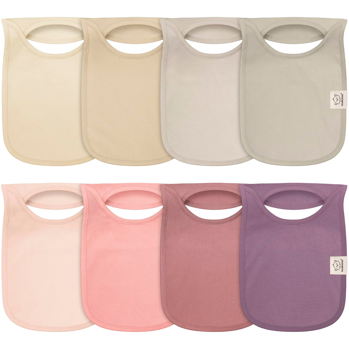 KeaBabies 8-Pack Bibs for Baby Girls, Boys Pullover Baby Bibs 6-36M (Brick)