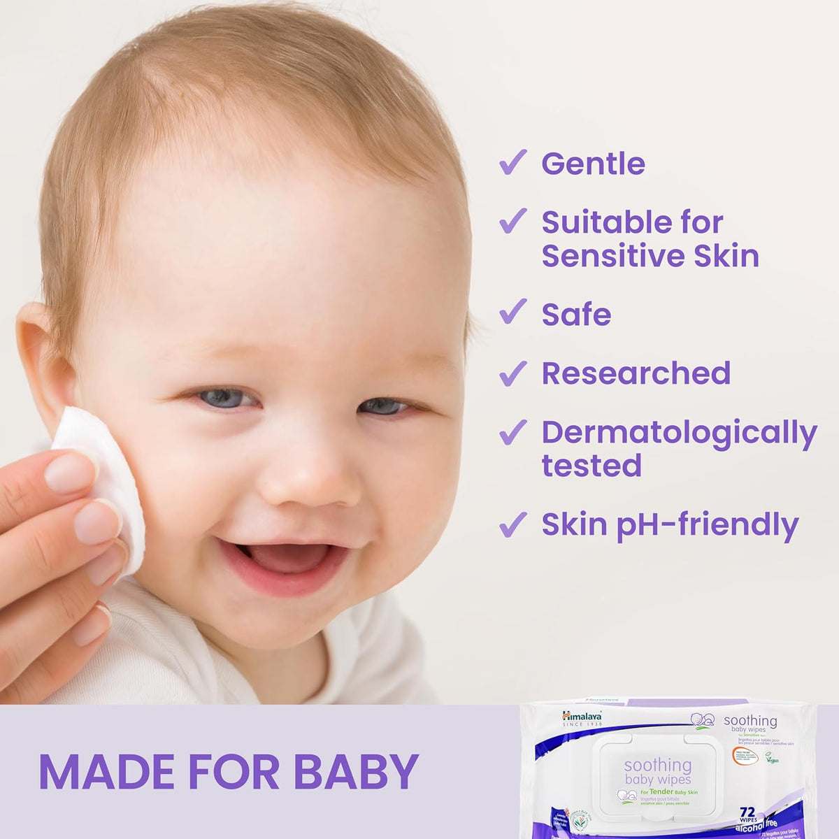 Himalaya Soothing Baby Calming Wipes, 72 ct, 6 Pack (432 Total)