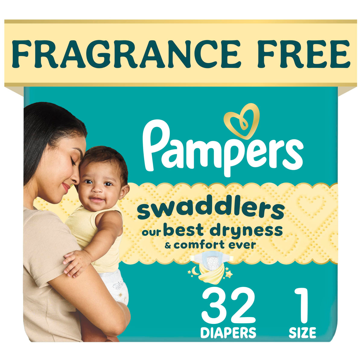Swaddlers Diapers, Size 1 (8-14 lbs), 96 Count, Fragrance Free, Hypoallergenic, Absorbent, Pediatrician Recommended, Skin Safe