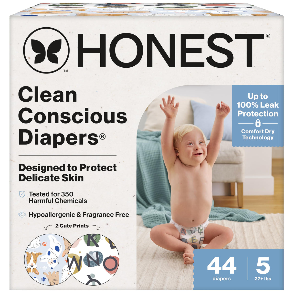 The Honest Company Daytime Diapers, Pattern Play, Size 1, 78 Count