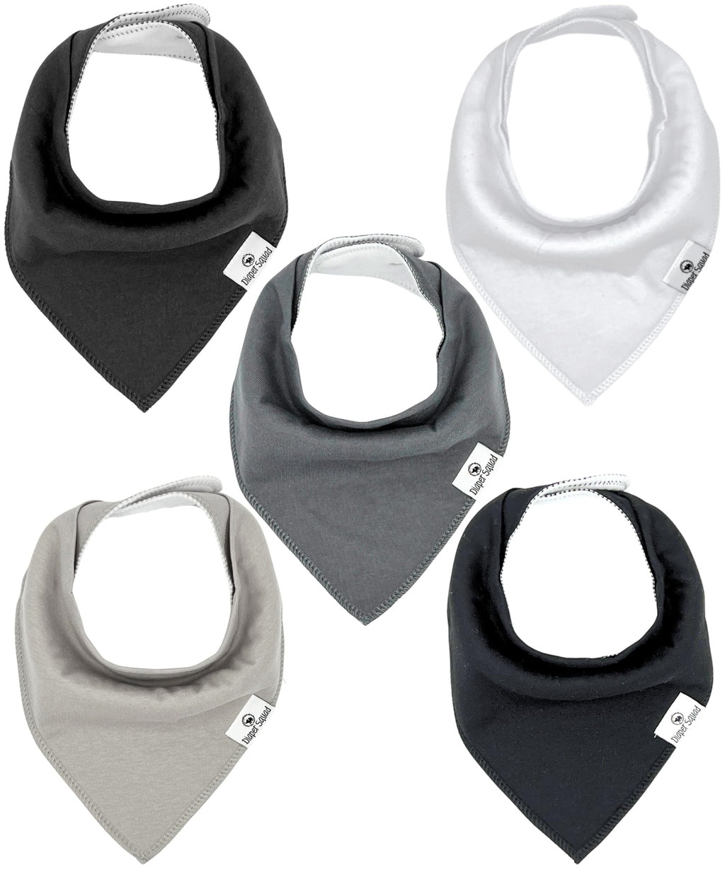 Diaper Squad 10-Pack Organic Cotton Baby Bibs for Baby Boy, Girl