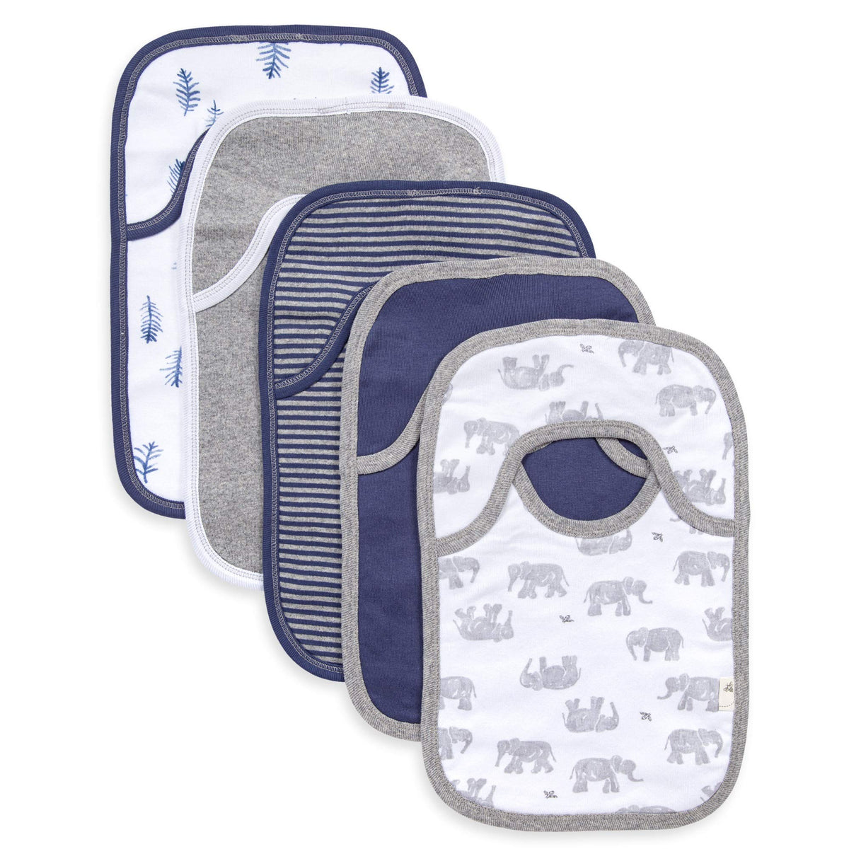 Burt’s Bees Baby Unisex Baby Bibs, Lap-Shoulder Drool Cloths, 100% Organic Cotton with Absorbent Terry Towel Backing Bibs
