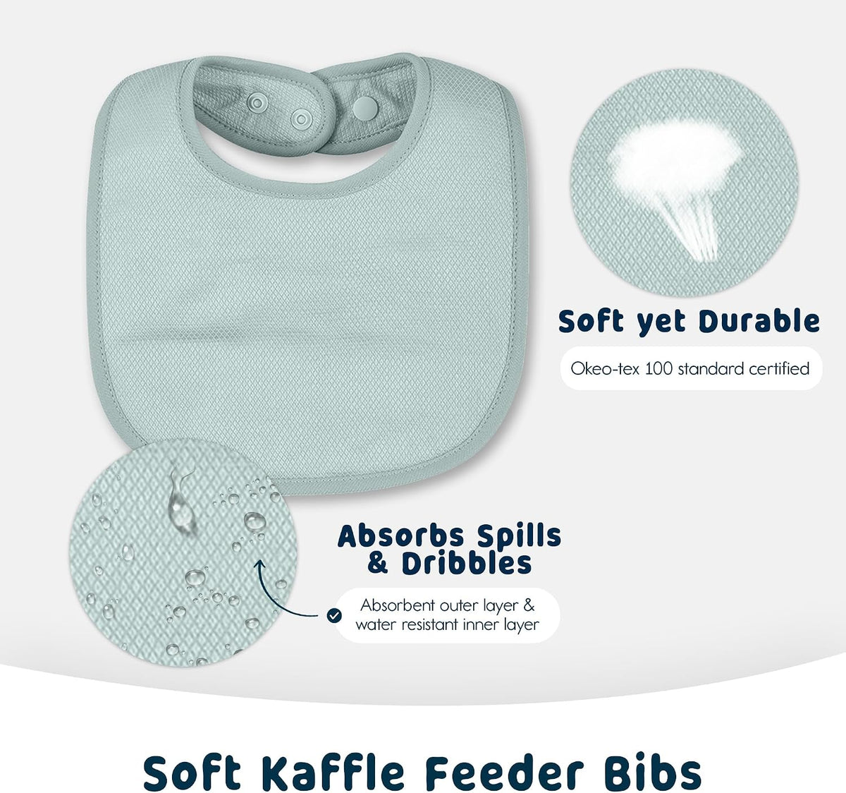 Tiny Twinkle Baby Feeding Bibs - Waterproof and Absorbent Infant Drool and Feeding Baby Bibs