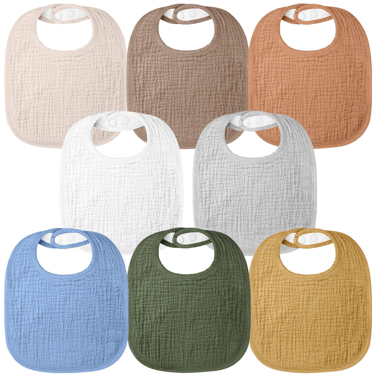 Bearmoss Baby Bibs for Drooling and Teething 100% Cotton Muslin Bibs