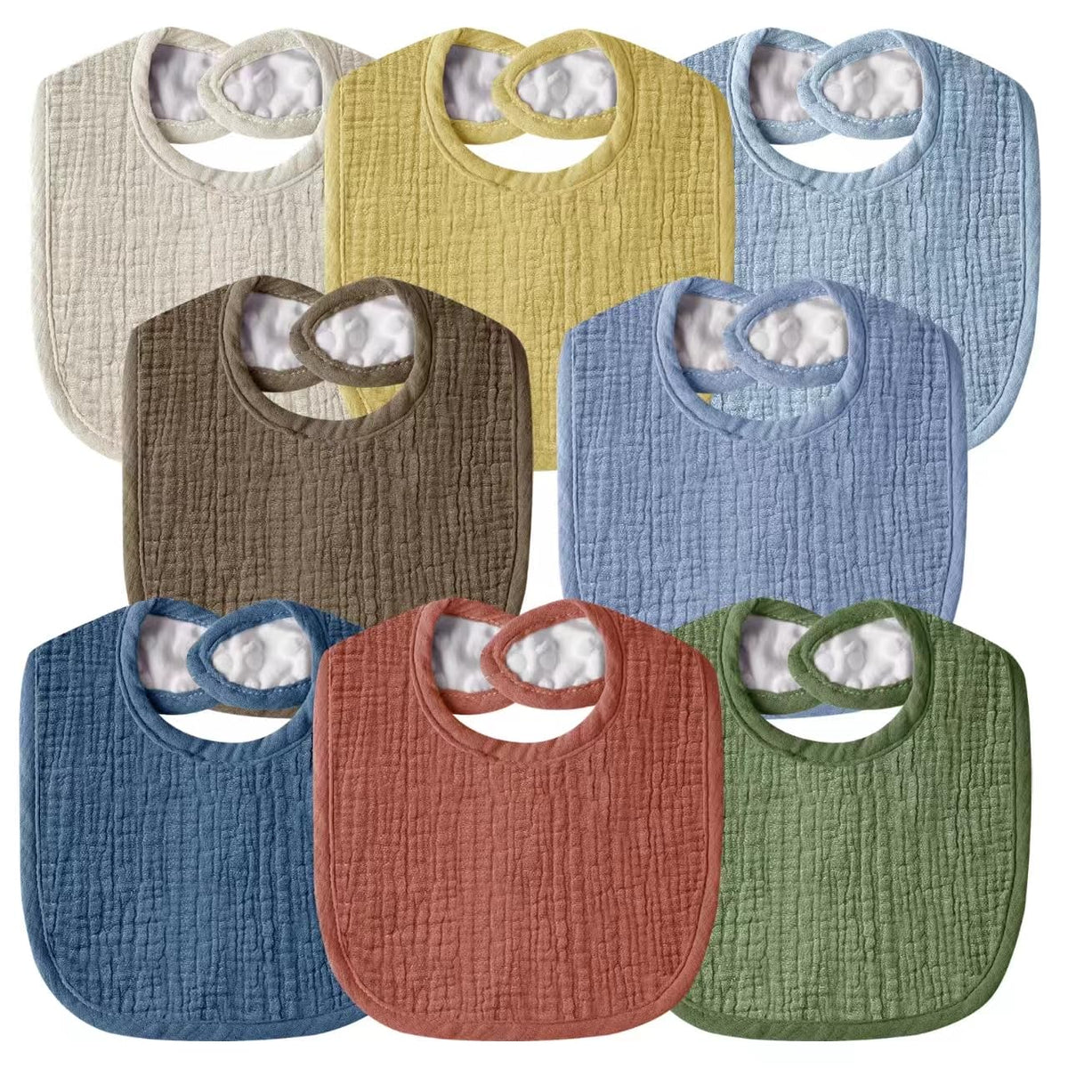 Muslin Baby Bibs for Unisex Boys Girls, Cotton Drool Bibs, Adjustable Newborn Bibs for Drooling and Teething