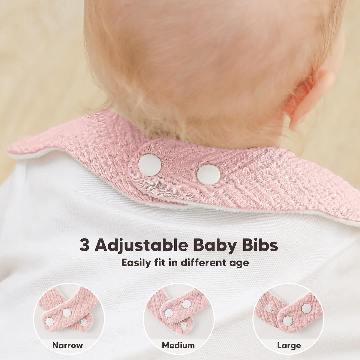 Bearmoss Muslin Baby Bibs for Drooling & Teething Cotton Drool Bib 6 Pack