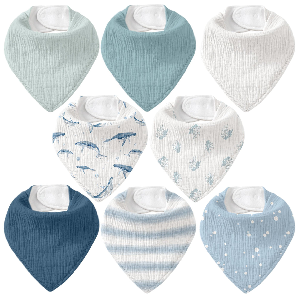 8 Pack Muslin Baby Bandana Bibs for Drooling and Teething