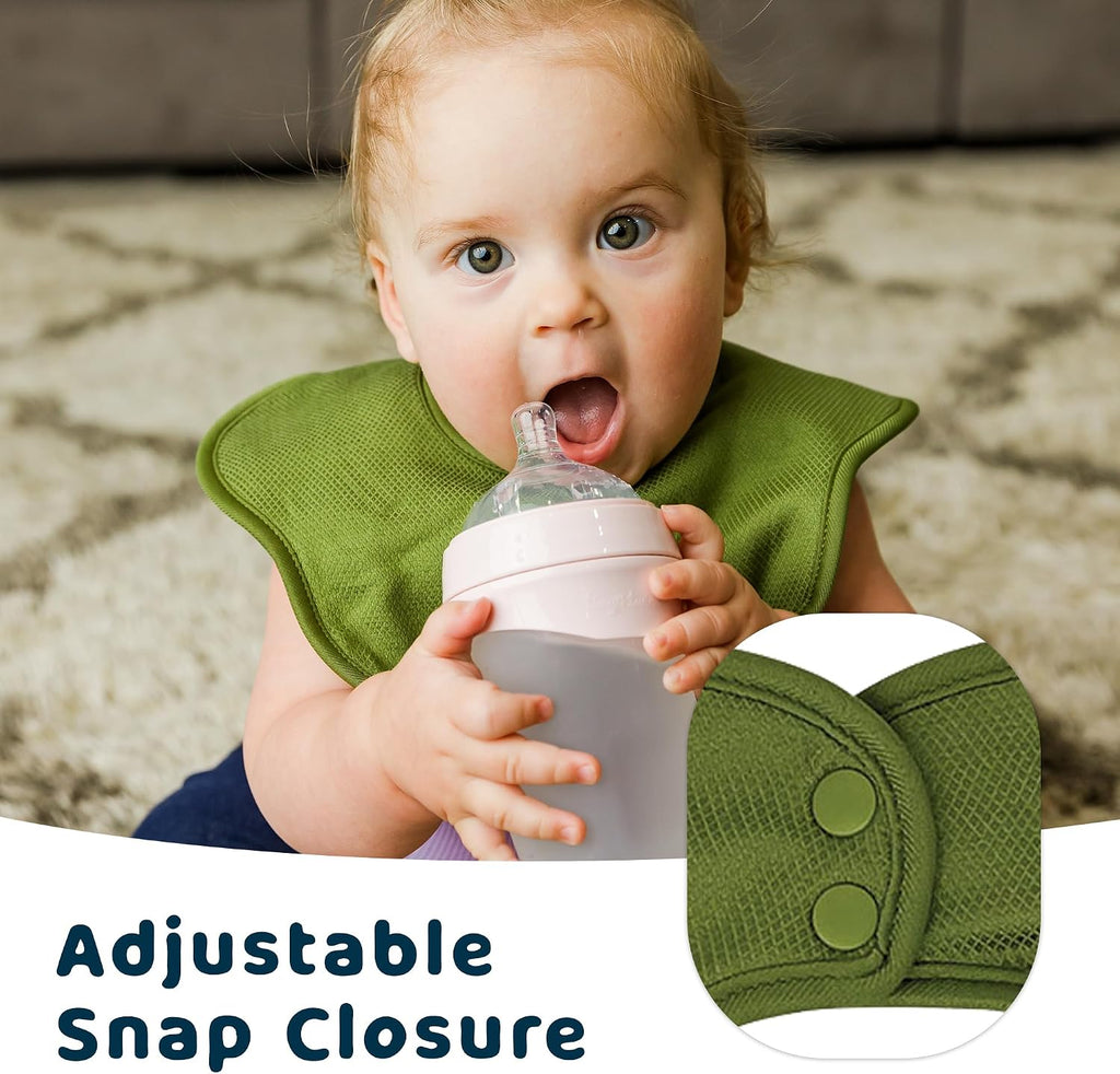 Tiny Twinkle Roundabout Drool Bibs 3 Pack - 360 Rotating Water Resistant and Absorbent Teething Baby Bibs