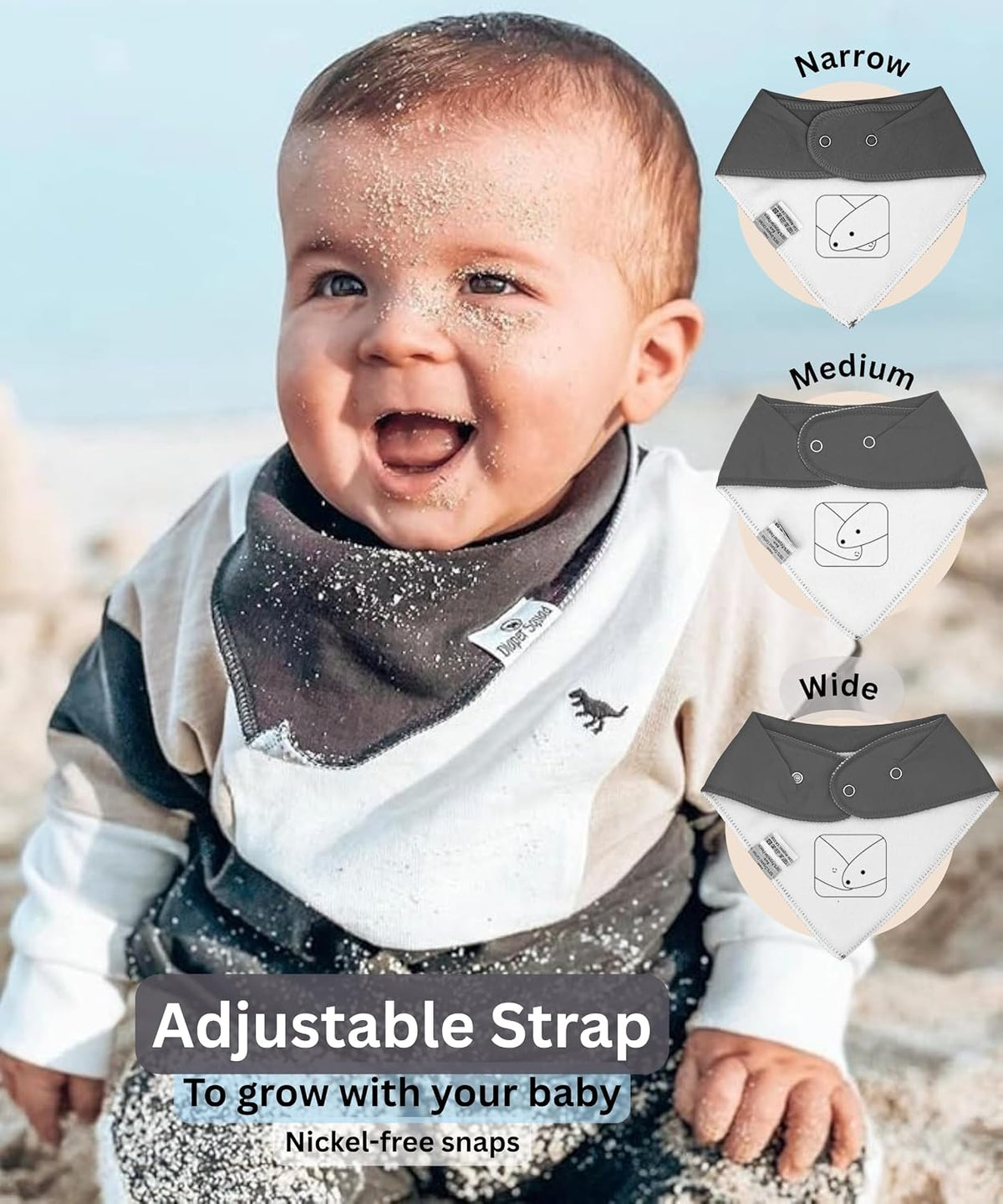 Diaper Squad 10-Pack Organic Cotton Baby Bibs for Baby Boy, Girl