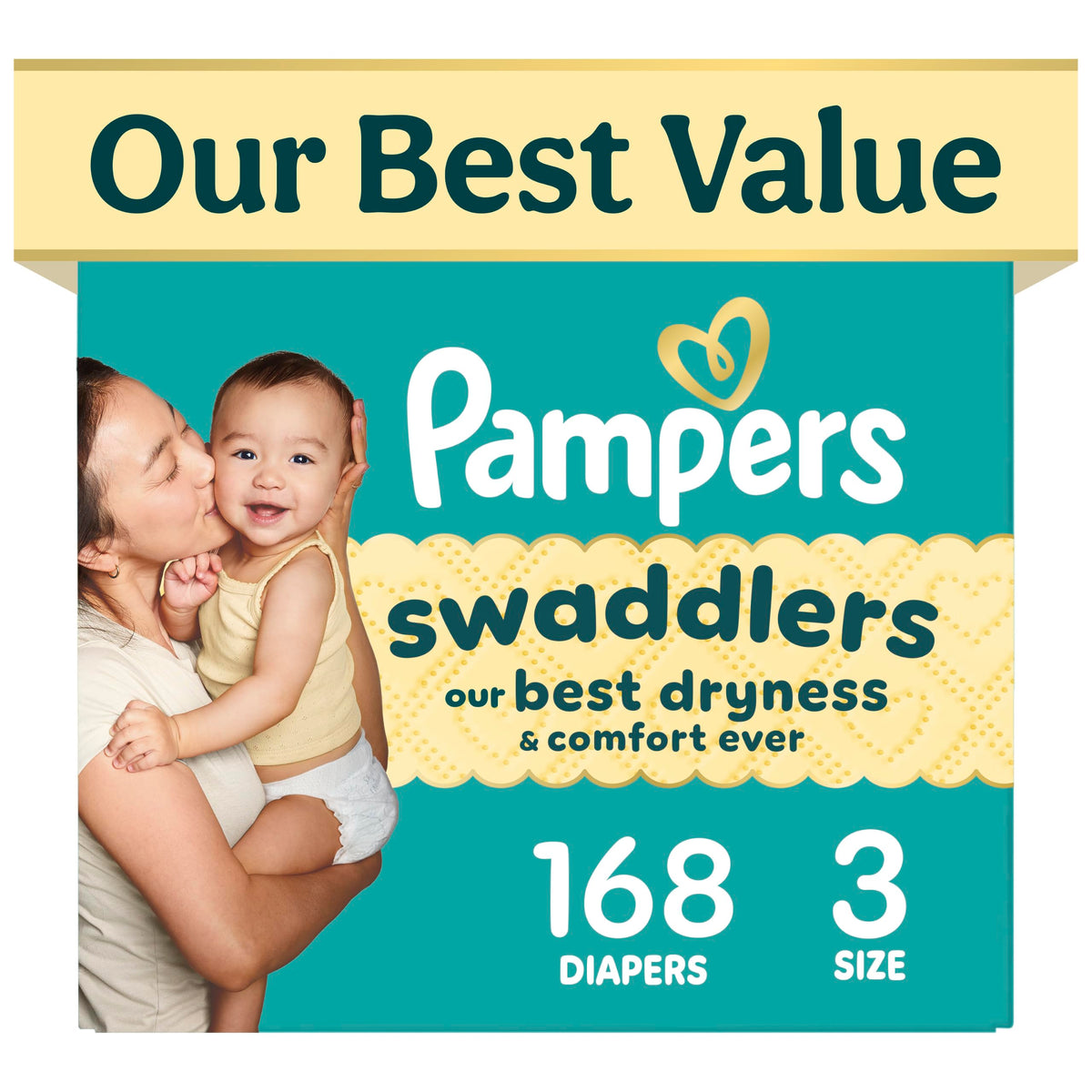 Swaddlers Diapers, Size 1 (8-14 lbs), 32 Count, Fragrance Free, Hypoallergenic, Absorbent, Pediatrician Recommended, Skin Safe