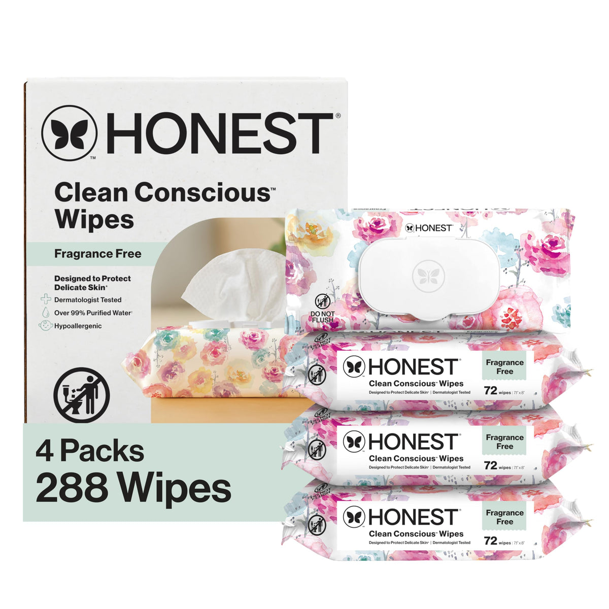 The Honest Company Multi-Use Baby Wipes, Geo Mood, Unscented, 576 Count