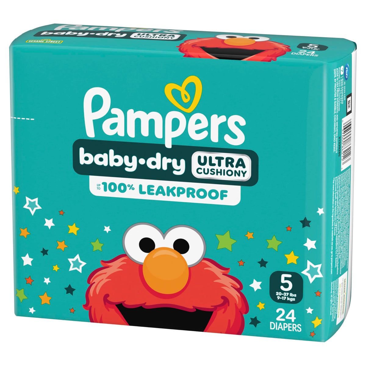 Pampers Baby Dry Ultra Cushiony Diapers, Size 7 (26-50 lbs), 108 Count, Up to 100% Leakproof