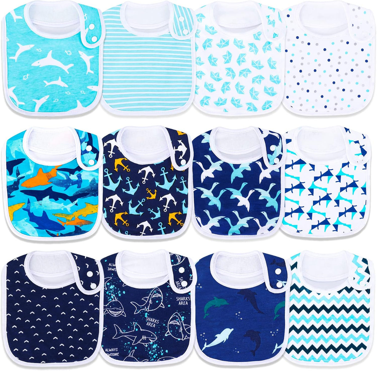 Baby Bibs Soft and Absorbent Cotton Bandana Bibs Set for Boys Girls Newborn Unisex Plain Color 3-36 Months