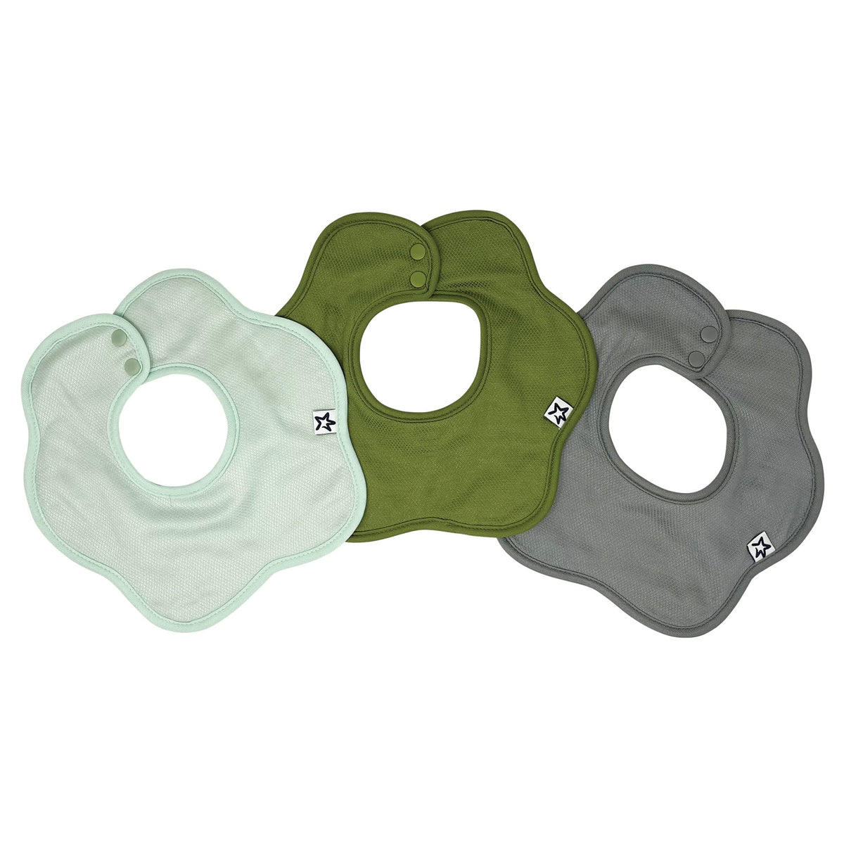 Tiny Twinkle Roundabout Drool Bibs 3 Pack - 360 Rotating Water Resistant and Absorbent Teething Baby Bibs