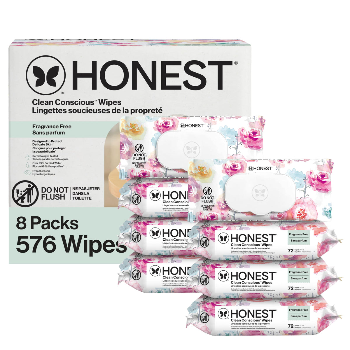 The Honest Company Multi-Use Baby Wipes, Geo Mood, 288 Count