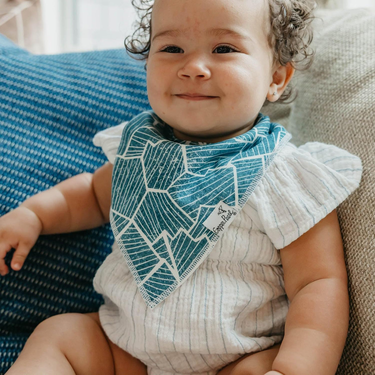 Copper Pearl Baby Bibs 4 Pack, Printed Bandana Drool Bibs for Baby Girl & Boy, Soft Cotton Drooling Teething Bibs