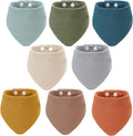 Funtery 8 Pcs Adult Drool Bibs Absorbent Bandana, Soft 8 Colors