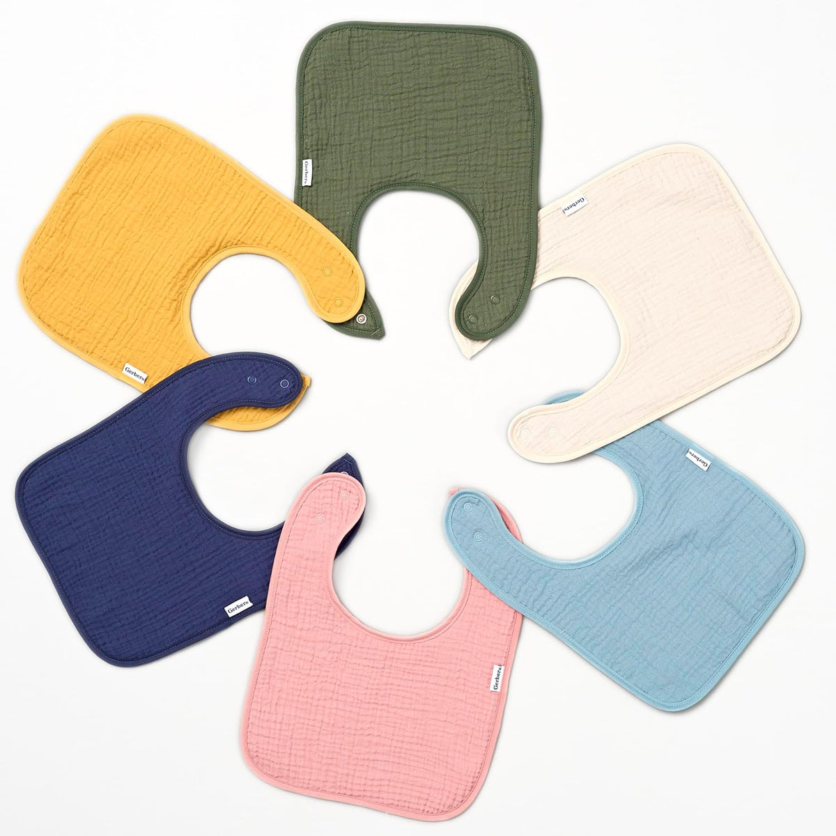 Gerber Baby Boys & Girls Muslin 8 Pack Drooling Bibs