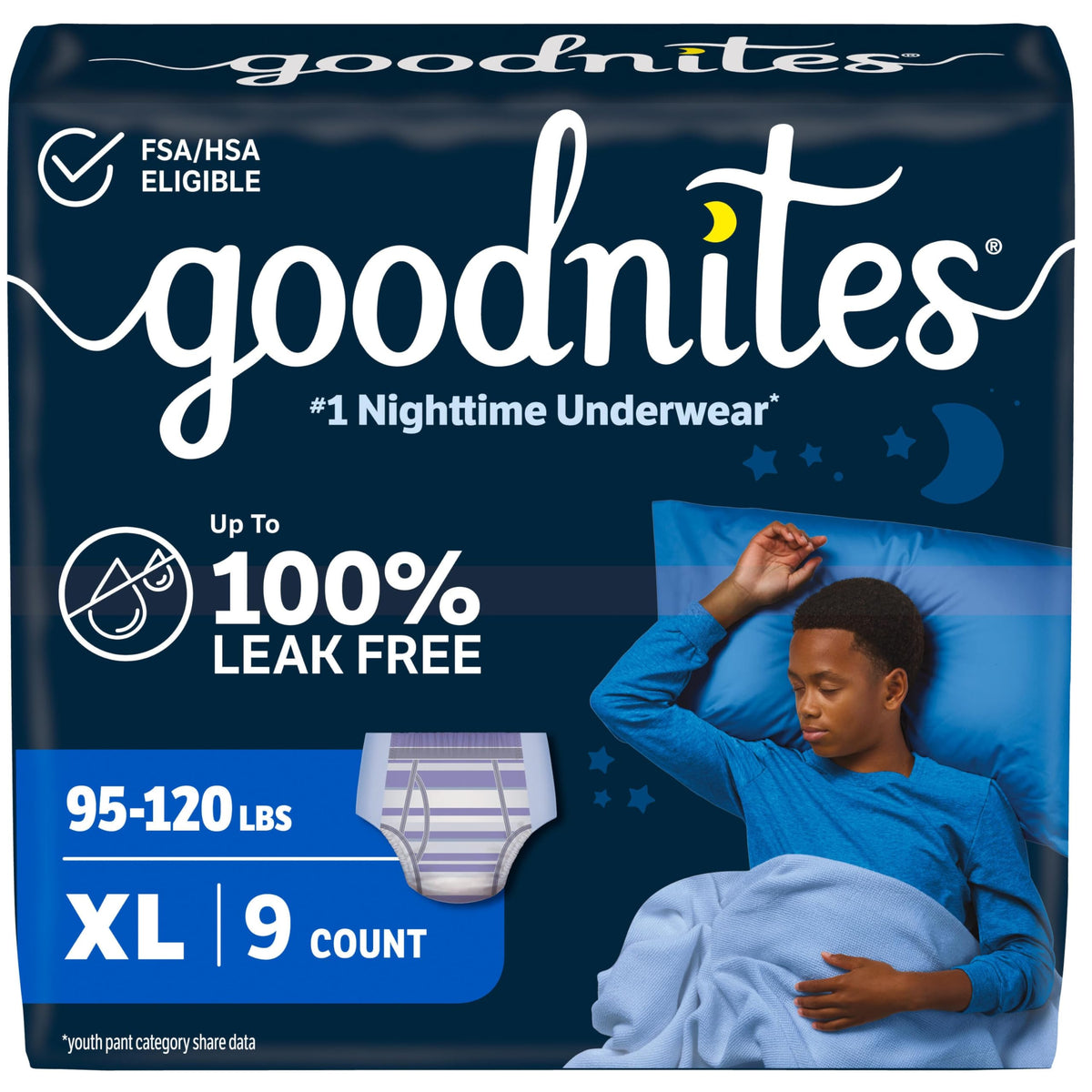 GoodNites Boys Nighttime Underwear, Size Large, 34 Ct, 2 Packs of 17